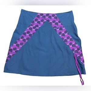 Tranqullo Gray With Pink Pattern Fruit Stripe Skirt Sz S